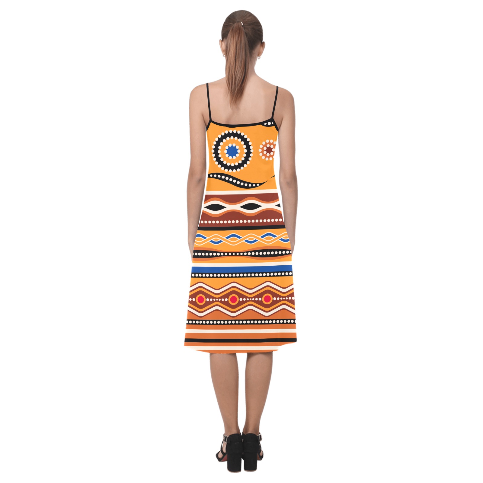 vestido etnico naranja Alcestis Slip Dress (Model D05)