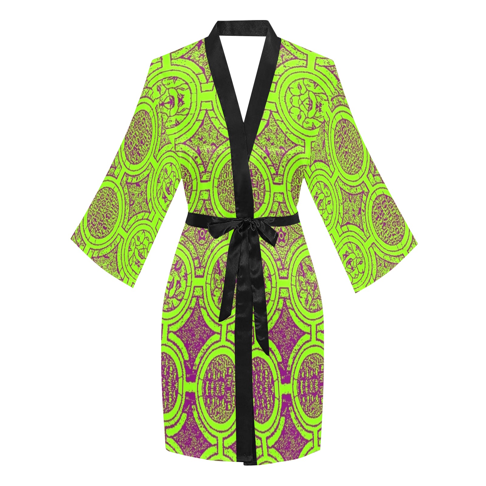 AFRICAN PRINT PATTERN 2 Long Sleeve Kimono Robe