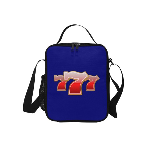 Las Vegas Lucky Sevens 777 / Blue Crossbody Lunch Bag for Kids (Model 1722)