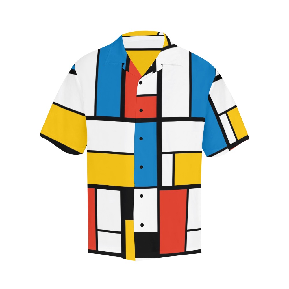 Mondrian De Stijl Modern Hawaiian Shirt (Model T58)