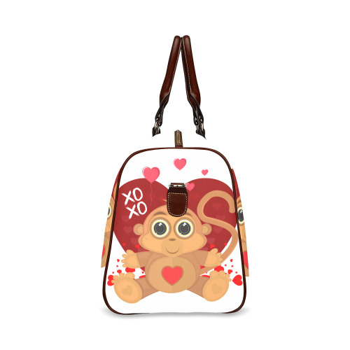 Valentine's Day Monkey Waterproof Travel Bag/Large (Model 1639)