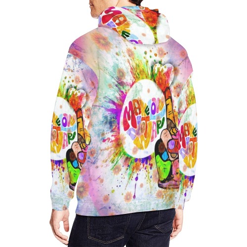 Make Love not War by Nico Bielow All Over Print Hoodie for Men (USA Size) (Model H13)