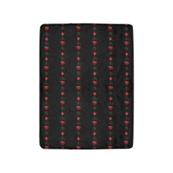 Black and Red Playing Card Shapes / Black Ultra-Soft Micro Fleece Blanket 30"x40" (Thick)