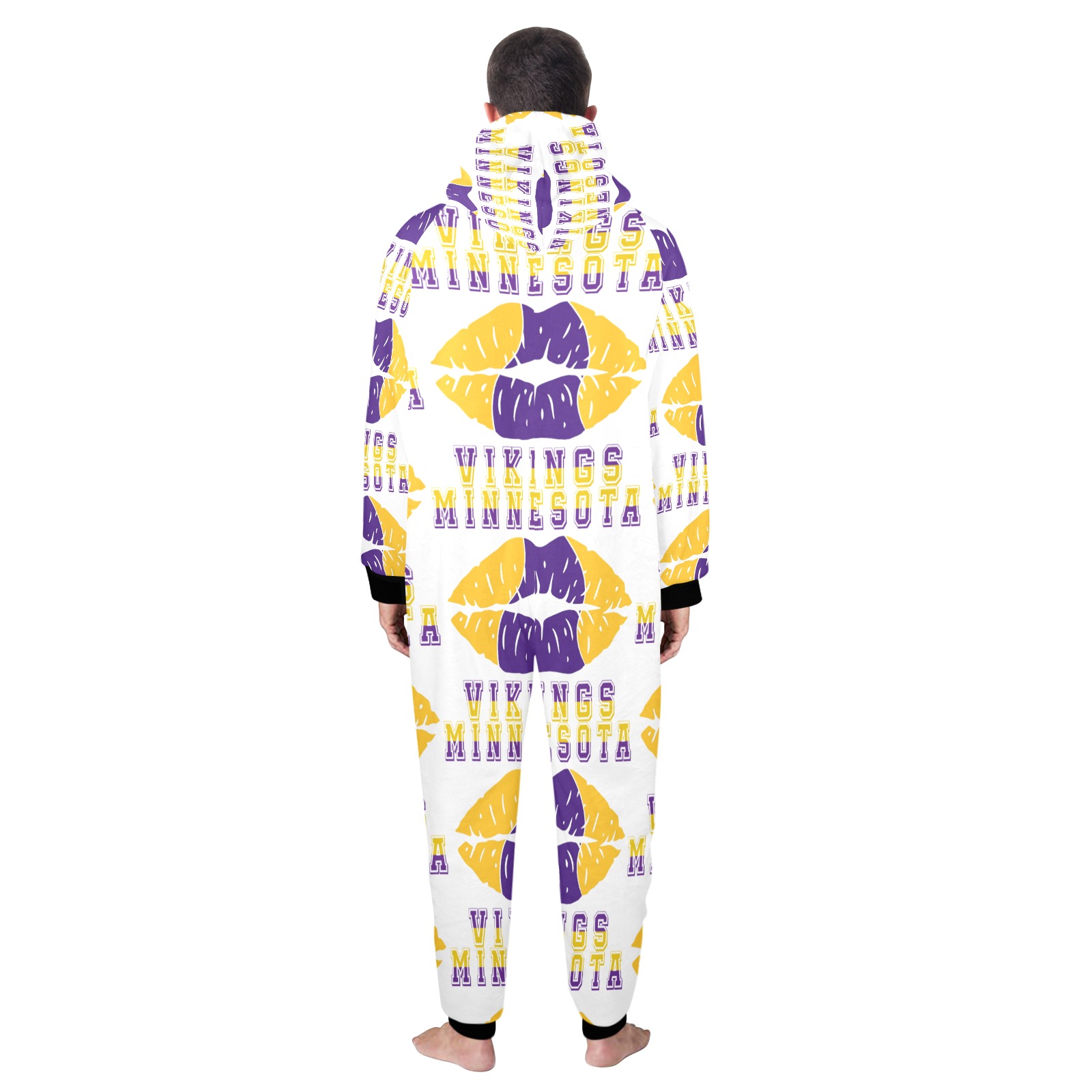 Minnesota Vikings - Unisex One-Piece Zip Up Hooded Pajamas