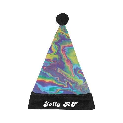 Jolly AF santa hat rainbow Santa Hat
