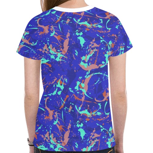 Artistic brushstrokes camouflage New All Over Print T-shirt for Women (Model T45)