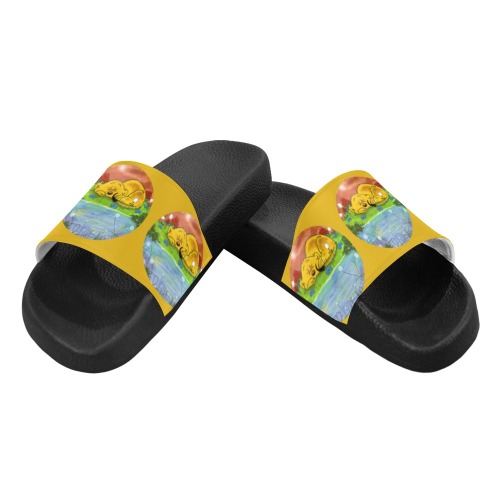 Ferald Napping By The Sunflowers Women's Slide Sandals (Model 057)