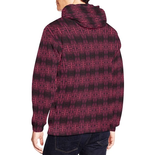 burgundy suede textured, repeating pattern All Over Print Hoodie for Men (USA Size) (Model H13)