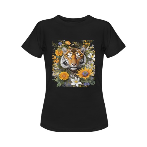 tiger against a black background Women's T-Shirt in USA Size (Front Printing Only)