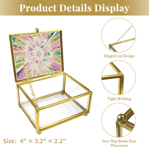 Cool different style Rectangle Glass Jewelry Box