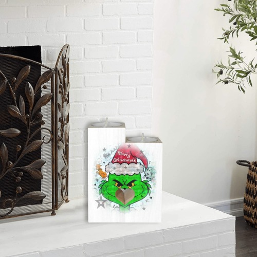 Grinchmas by Nico Bielow Wooden Candle Holder (Without Candle)