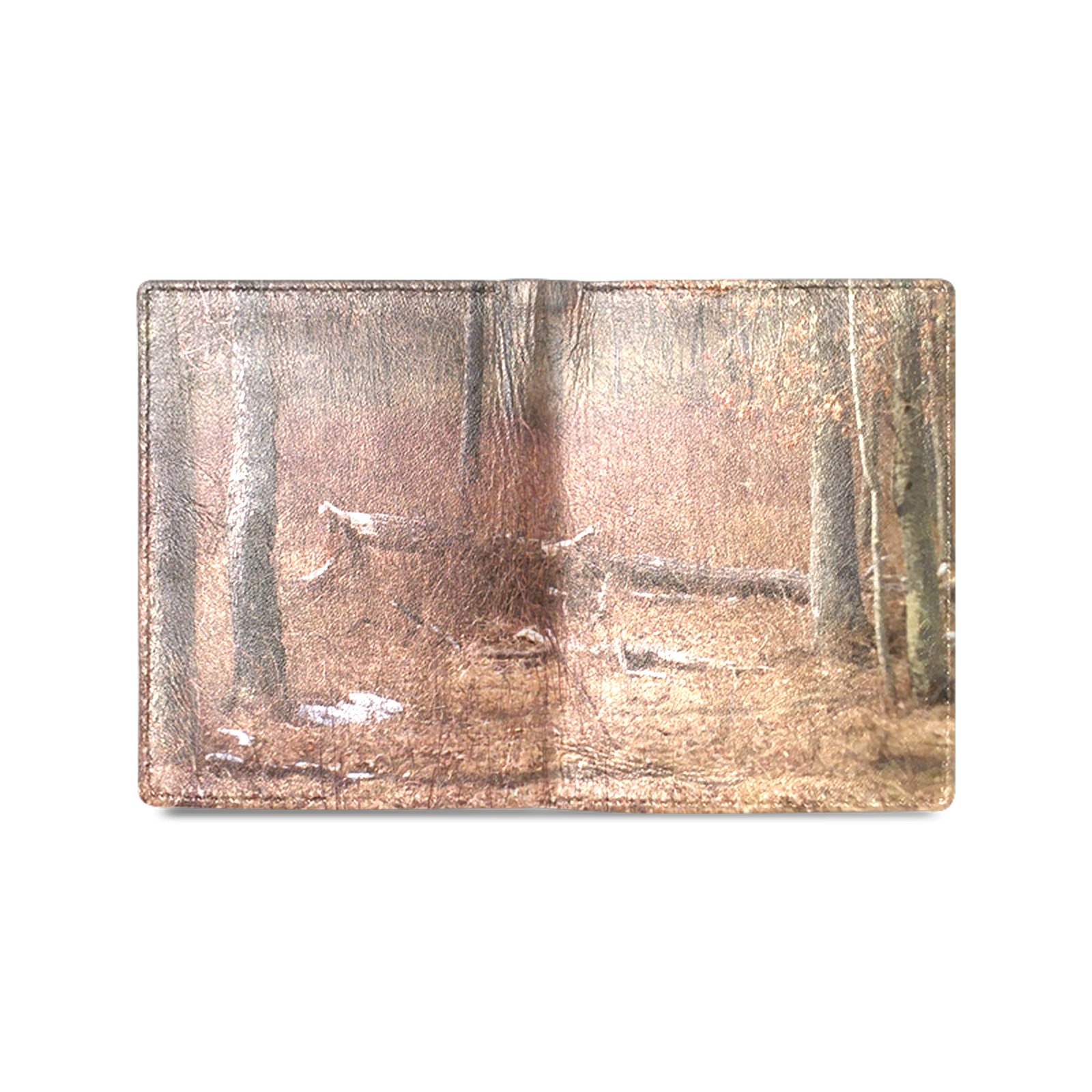 Falling tree in the woods Men's Leather Wallet (Model 1612)