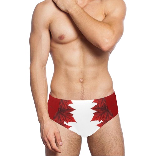 Canada Maple Leaf Speedo Swim Shorts Men's Swimming Briefs (Model L59)