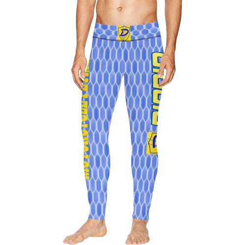 DIONIO - Motorcycle Fetish Compression/Stretch Pants (BLUE & Yellow) Men's All Over Print Leggings (Model L38)
