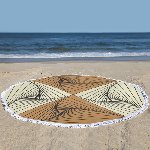 abstract by chakibium Circular Beach Shawl Towel 59"x 59"
