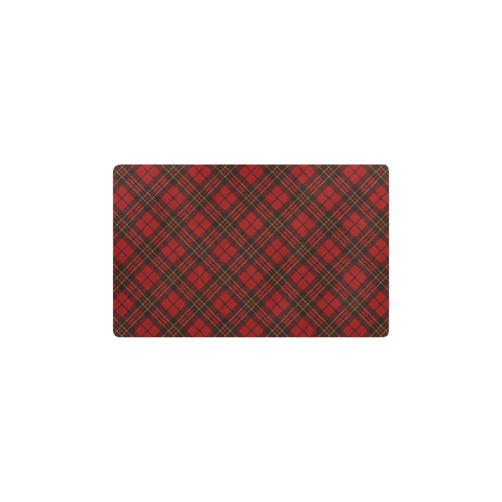 Red tartan plaid winter Christmas pattern holidays Kitchen Mat 28"x17"