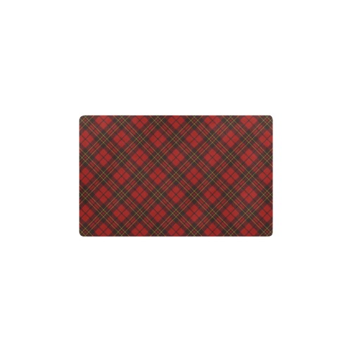 Red tartan plaid winter Christmas pattern holidays Kitchen Mat 28"x17"