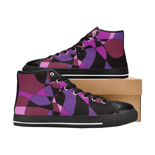 Abstract Design #6 Women's Classic High Top Canvas Shoes (Model 017)