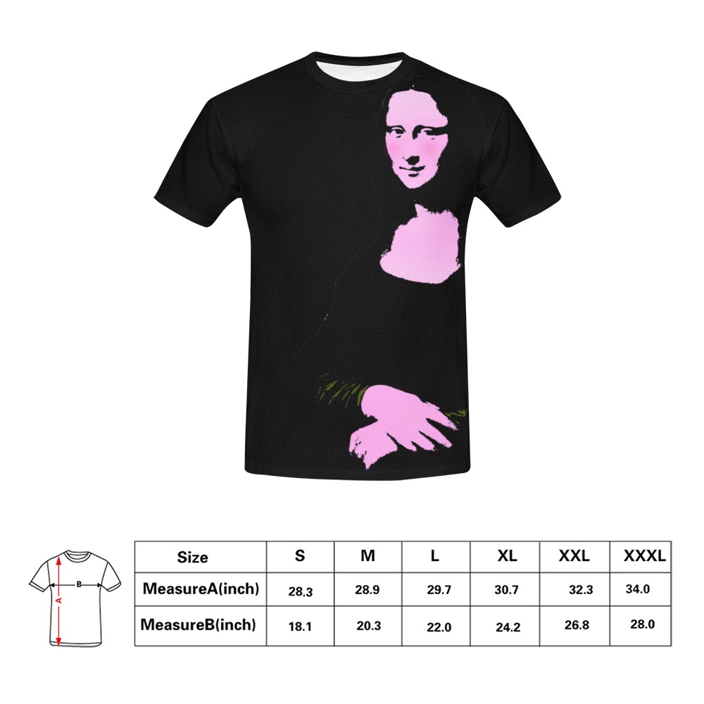 Mona Lisa Pop Art Style All Over Print T-Shirt for Men (USA Size) (Model T40)