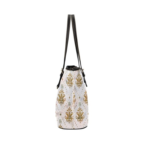 Gold Royal Pattern by Nico Bielow Leather Tote Bag/Large (Model 1651)