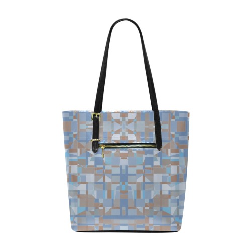 Light Gray and Blue Mosaic Pattern Euramerican Tote Bag/Small (Model 1655)