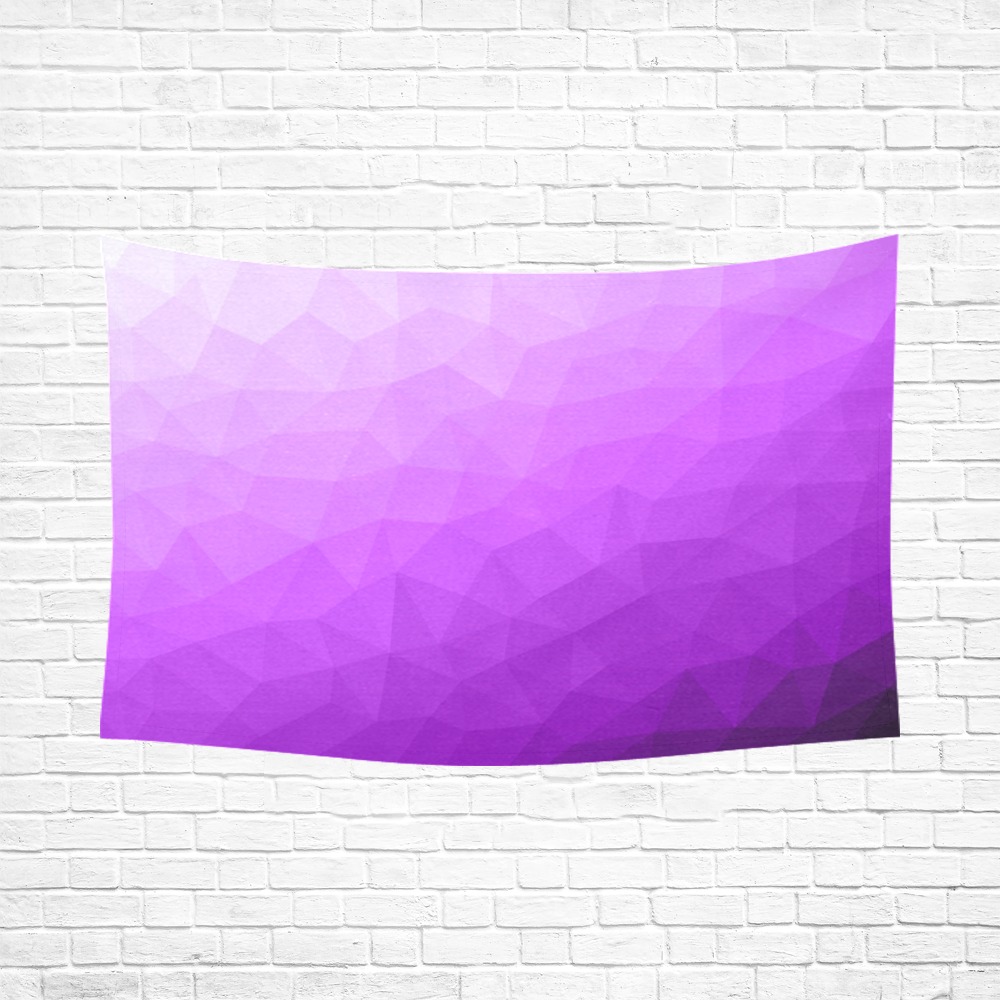 Purple gradient geometric mesh pattern Cotton Linen Wall Tapestry 90"x 60"