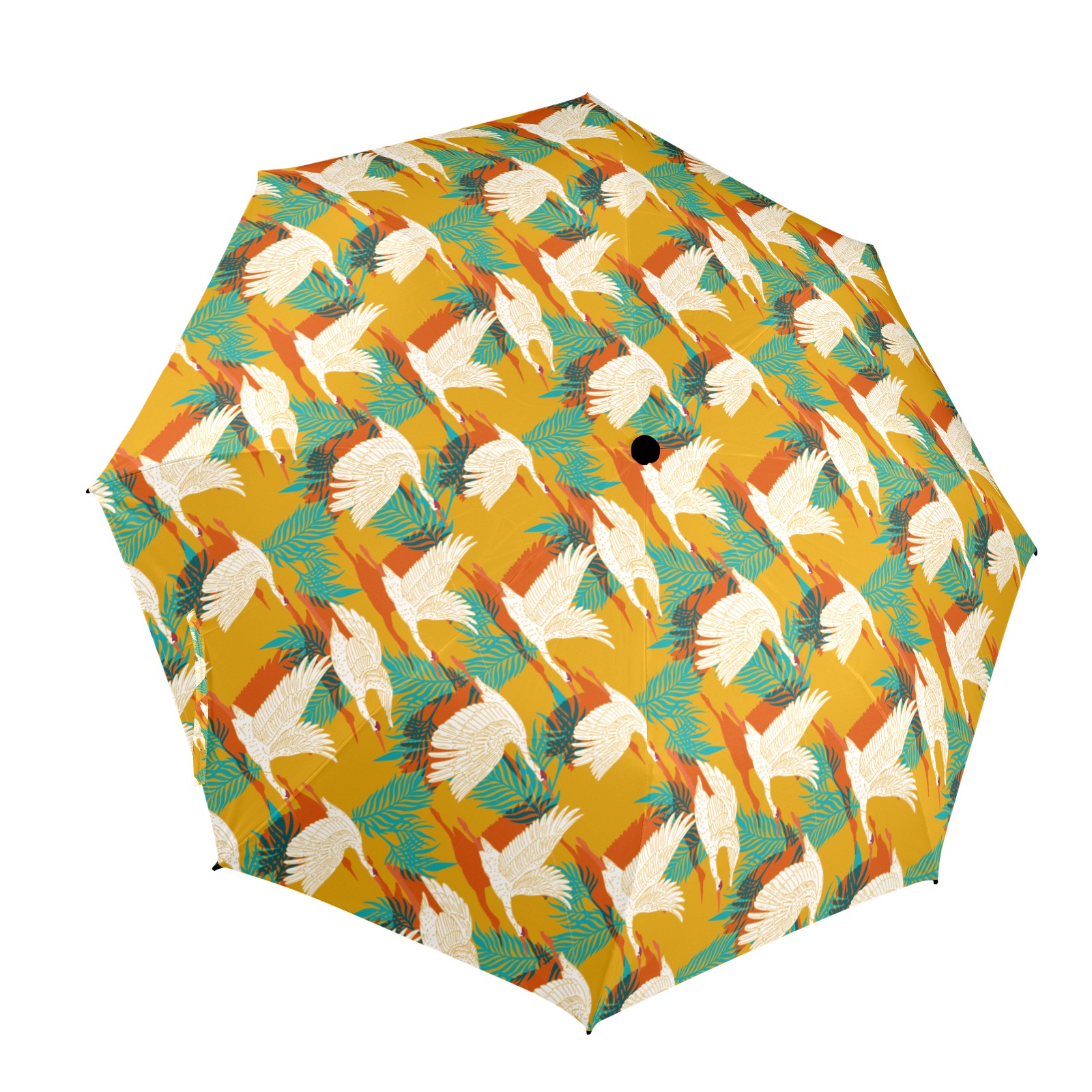 Lumberjack Yellow Pattern Print Automatic Foldable Umbrella