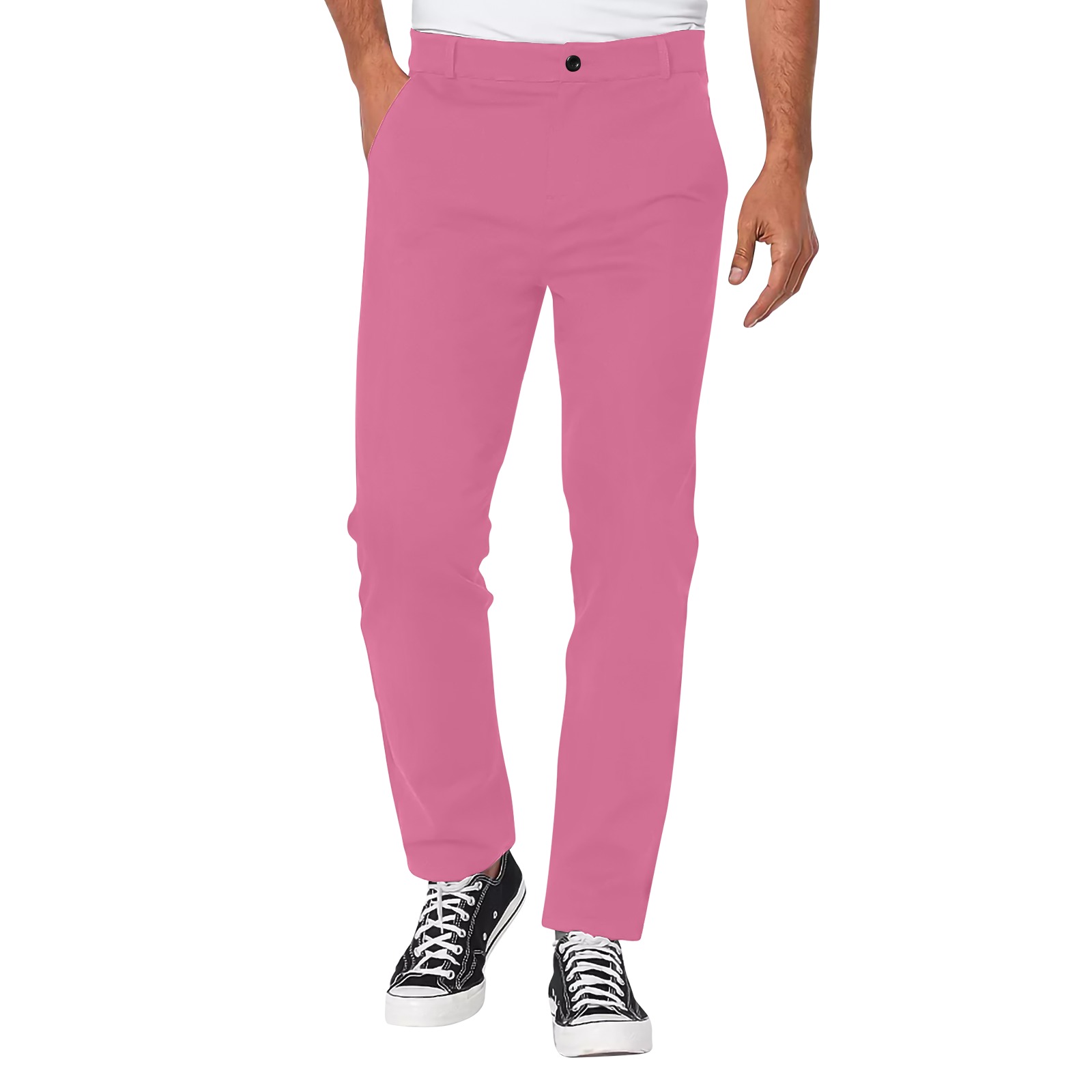 pinkrose Men's All Over Print Casual Trousers (Model L68)