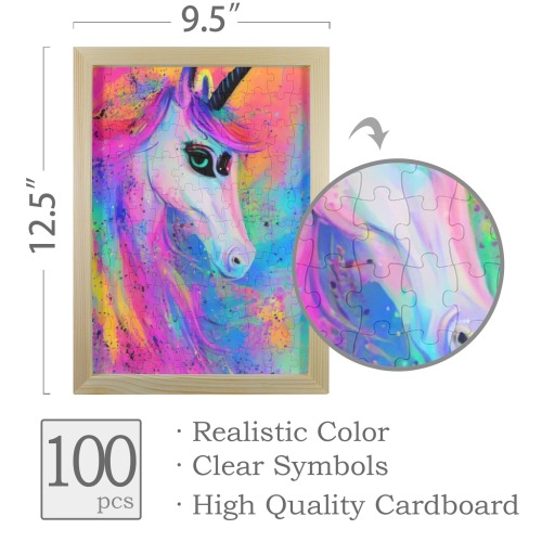 Unicorn 3b 100-Piece Puzzle Frame 9.5"x 12.5"