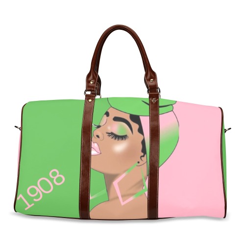 PINK AND GREEN Large duffle bag 3200 x 2400 Waterproof Travel Bag/Large (Model 1639)