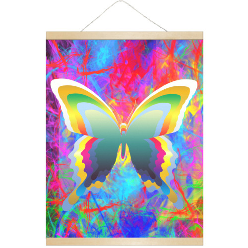 Psychedelic Butterflies Hanging Poster 18"x24"