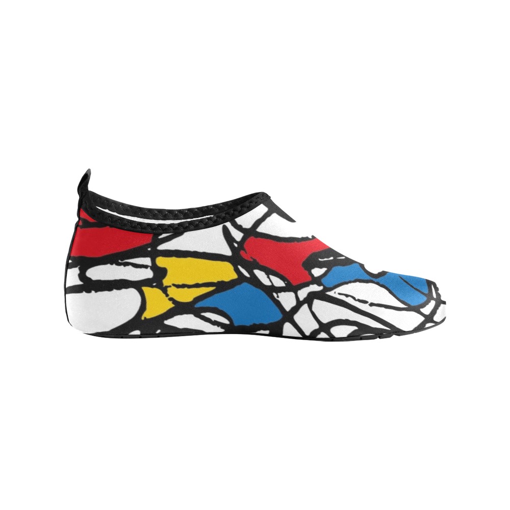 Mondrian Doodle Scribble Kids' Slip-On Water Shoes (Model 056)