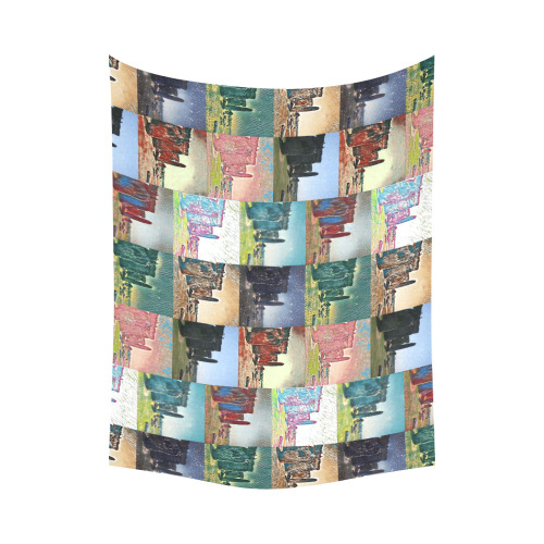 Stonehenge, Wiltshire, England Collage Cotton Linen Wall Tapestry 80"x 60"