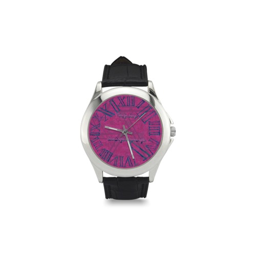 Women’s Rights-Cool  Pink Women's Classic Leather Strap Watch(Model 203)