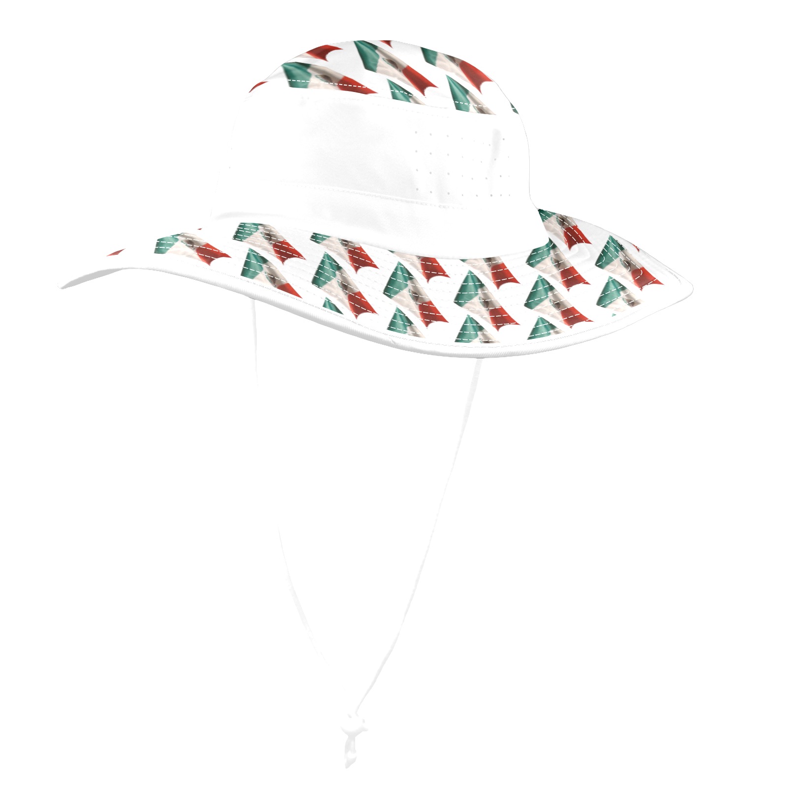 Waving Mexican Flags Wide Brim Bucket Hat