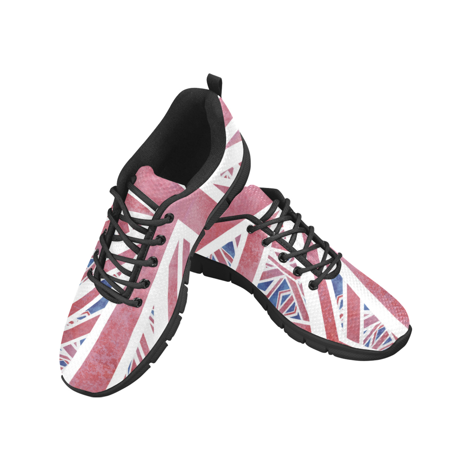 Abstract Union Jack British Flag Collage Women's Breathable Running Shoes (Model 055)