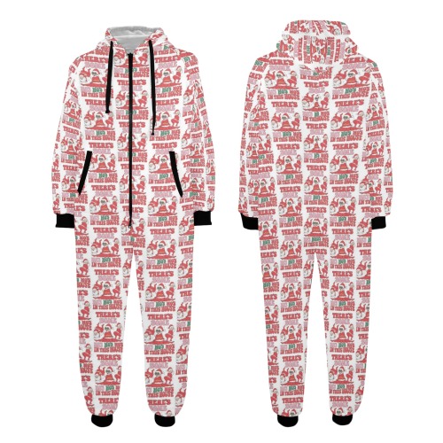 HoHoHos in the House Onesie Unisex One-Piece Zip Up Hooded Pajamas