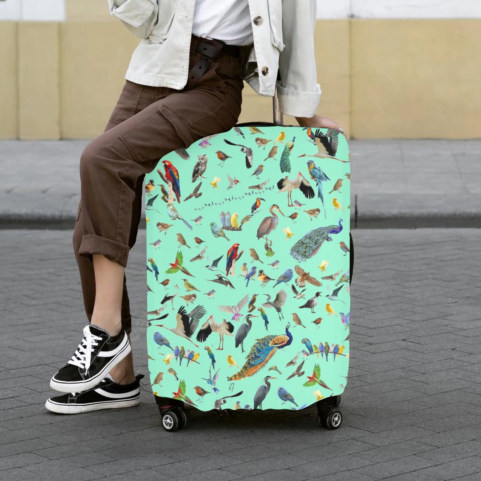 oiseaux 6 Luggage Cover/Extra Large 28"-30"