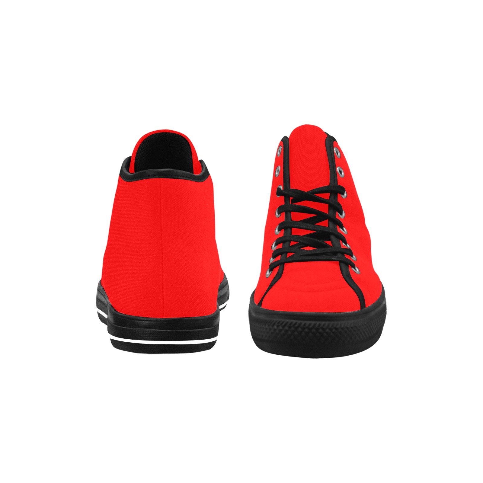 Merry Christmas Red Solid Color Vancouver H Women's Canvas Shoes (1013-1)