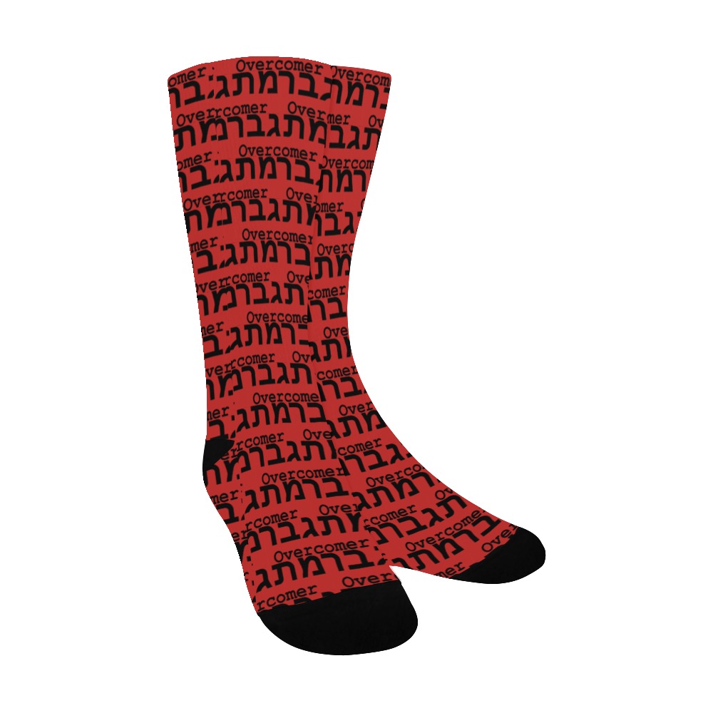 Overcomer Socks Men Red Men's Custom Socks