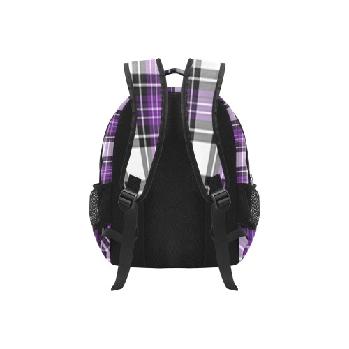 Purple Black Plaid Multifunctional Backpack (Model 1731)