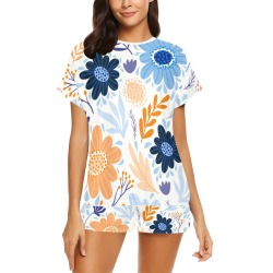 Retro Flowers Women's Short Pajama Set
