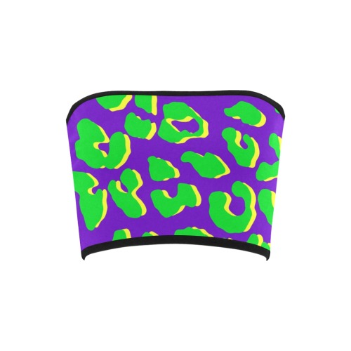 Leopard Print Green Purple Yellow Bandeau Top
