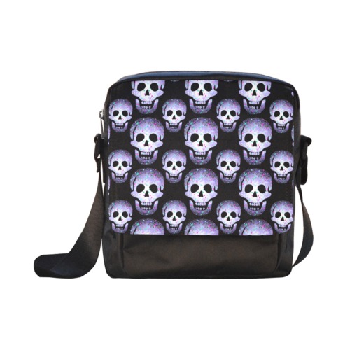 Purple laughing skulls pattern Crossbody Nylon Bags (Model 1633)
