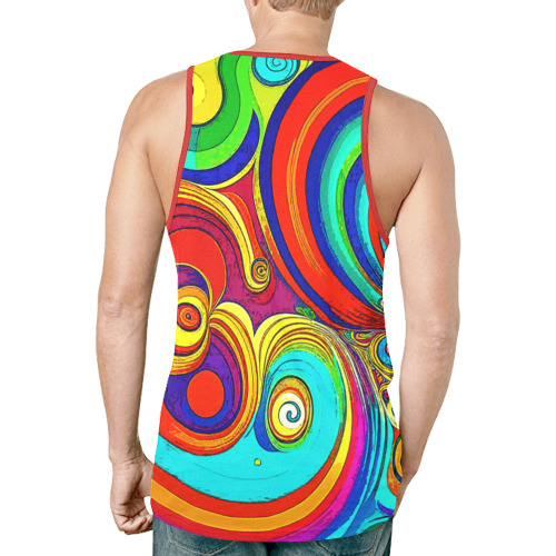 Colorful Groovy Rainbow Swirls New All Over Print Tank Top for Men (Model T46)