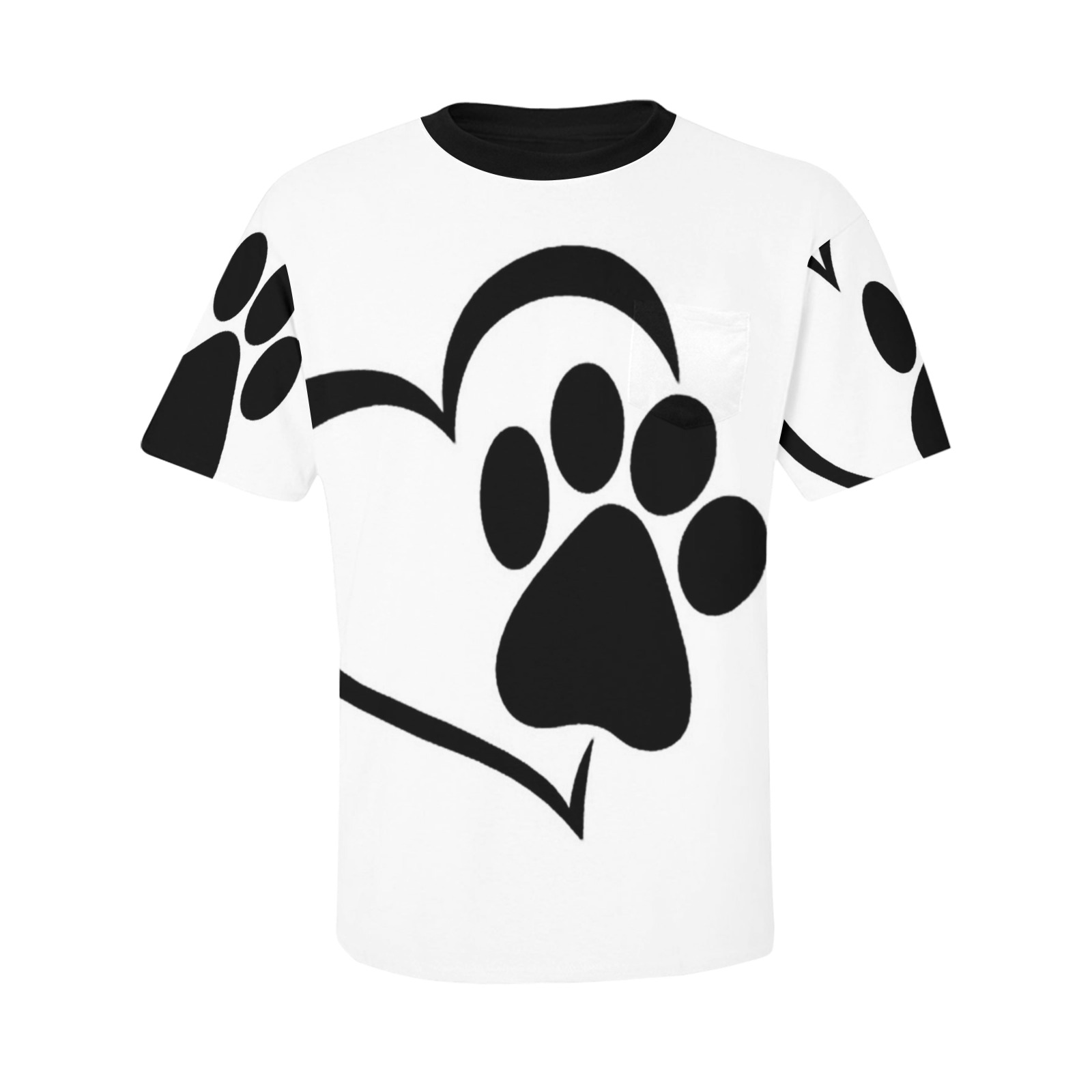 Puppy Paws White by Fetishworld Men's All Over Print T-Shirt with Chest Pocket (Model T56)