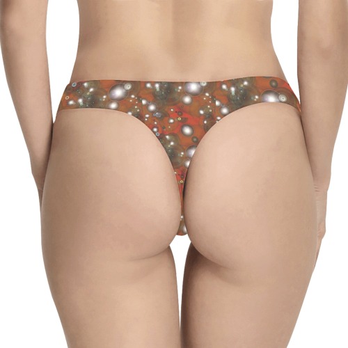 red bubble Women's All Over Print Thongs (Model L30)
