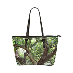 Oak Tree In The Park 7659 Stinson Park Jacksonville Florida Leather Tote Bag/Small (Model 1651)