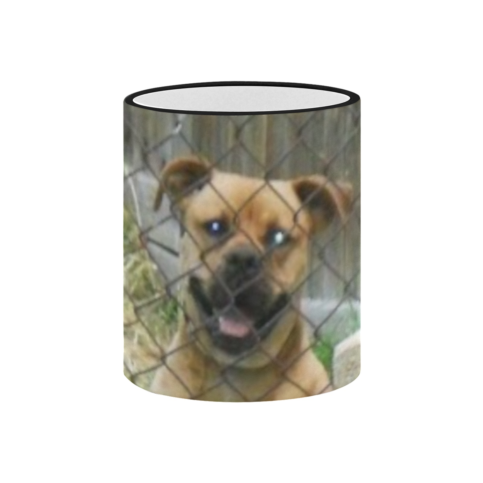 A Smiling Dog Custom Edge Color Mug (11oz)