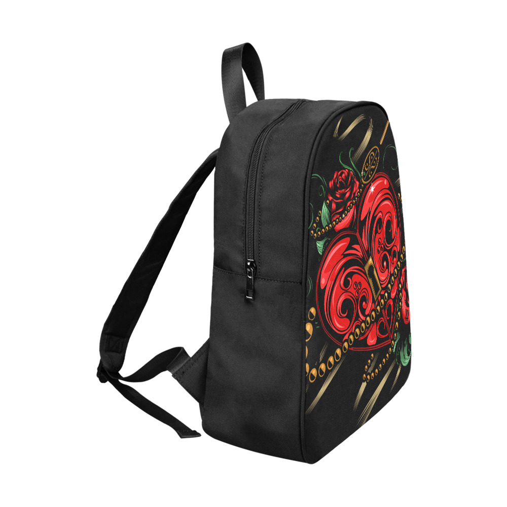 Key To My Heart Fabric School Backpack (Model 1682) (Large)